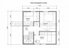 Rzadko drewniany dom 10x8 z trzema sypialniami i tarasem