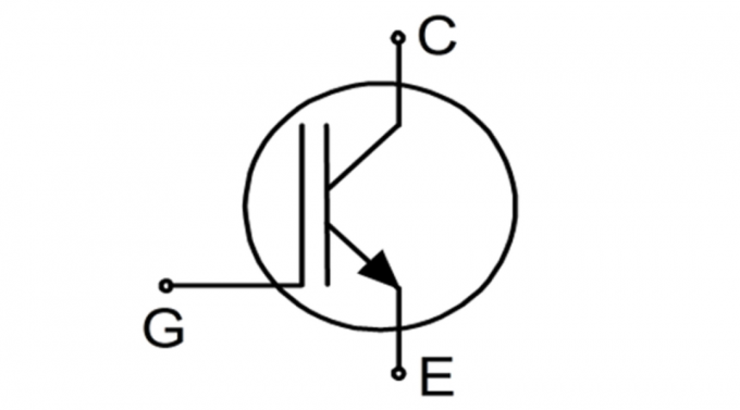 obwodów tranzystorowych piktogram, gdzie G - elementu zamykającego, C-kolektor, E - emiter.