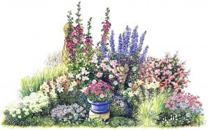 Kwietnik „Cesarzowa”: luksusowe kwiat ogród na lato gustowne (3 m) schemat, Zdjęcia, opis